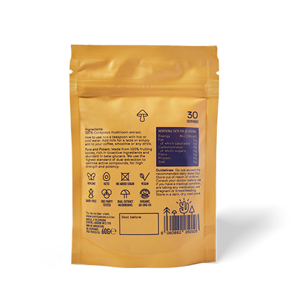 Dirtea Mushroom Powder Cordyceps Rear Packaging