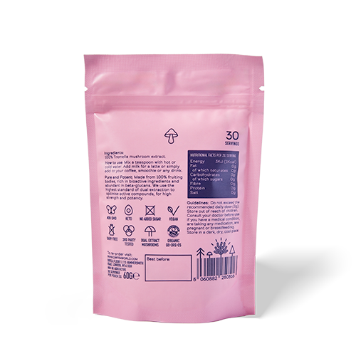 Dirtea Mushroom Powder Tremella Rear Packaging